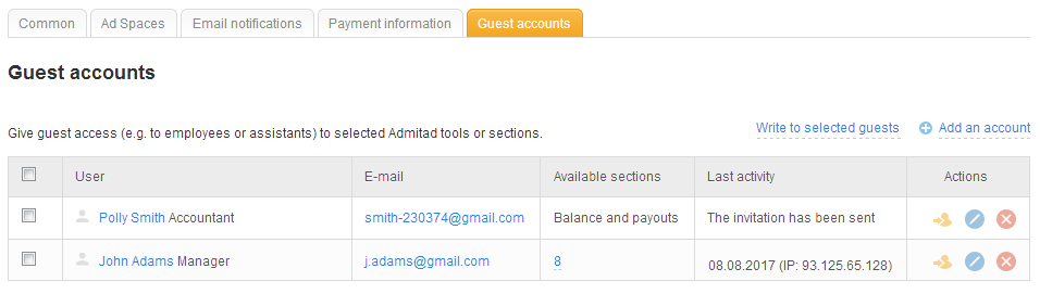 Guest access to personal account 4