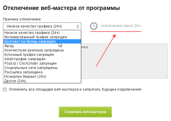 Работа с подключенными веб-мастерами 19