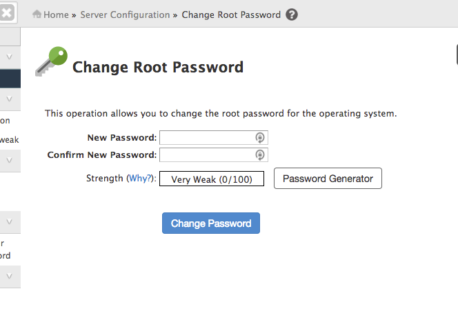 Require Current Password To Change Root Password Cpanel Whm