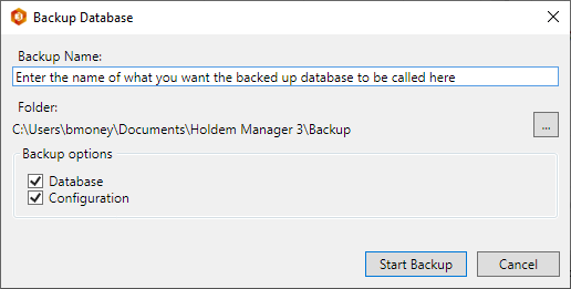 How to backup your hand database.