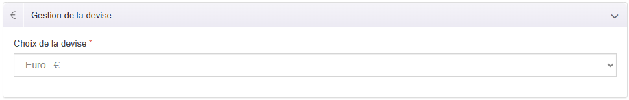 Configuration de la devise
